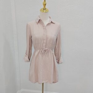 Jessica Simpson Pale Blush Shirt Mini Dress